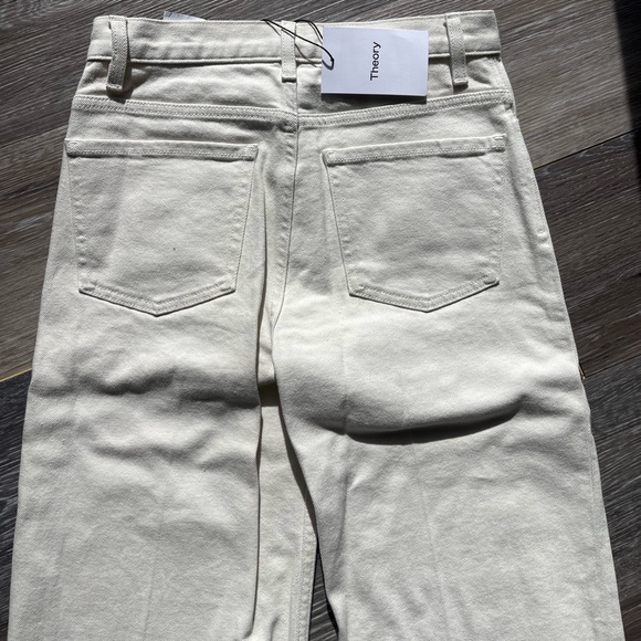 NWT Theory Wide Crop Jean in Dyed Denim Ecru size 27 - Picture 6 of 8